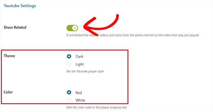 配置 YouTube 视频设置 配置 YouTube 视频设置