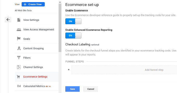 在 Google Analytics 中启用电子商务 启用电子商务并增强电子商务报告