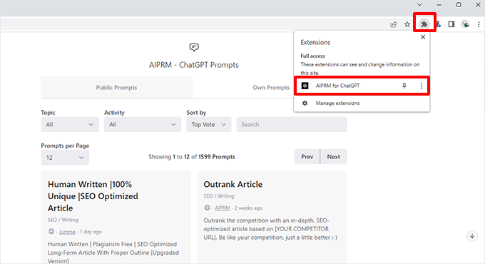 AIPRM ChatGPT 提示 AIPRM ChatGPT 提示