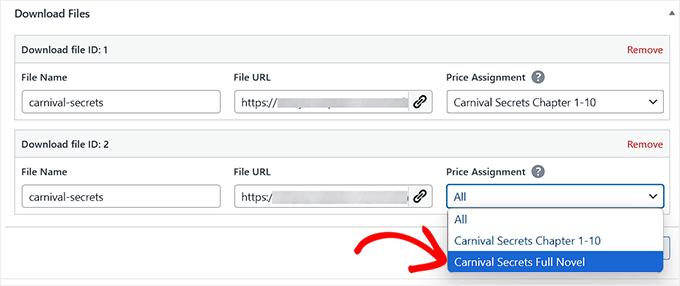 Configure price assignment Configure price assignment