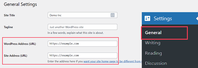 从 WordPress 管理员检查您的 WordPress 和站点地址 从 WordPress 管理员检查您的 WordPress 和站点地址